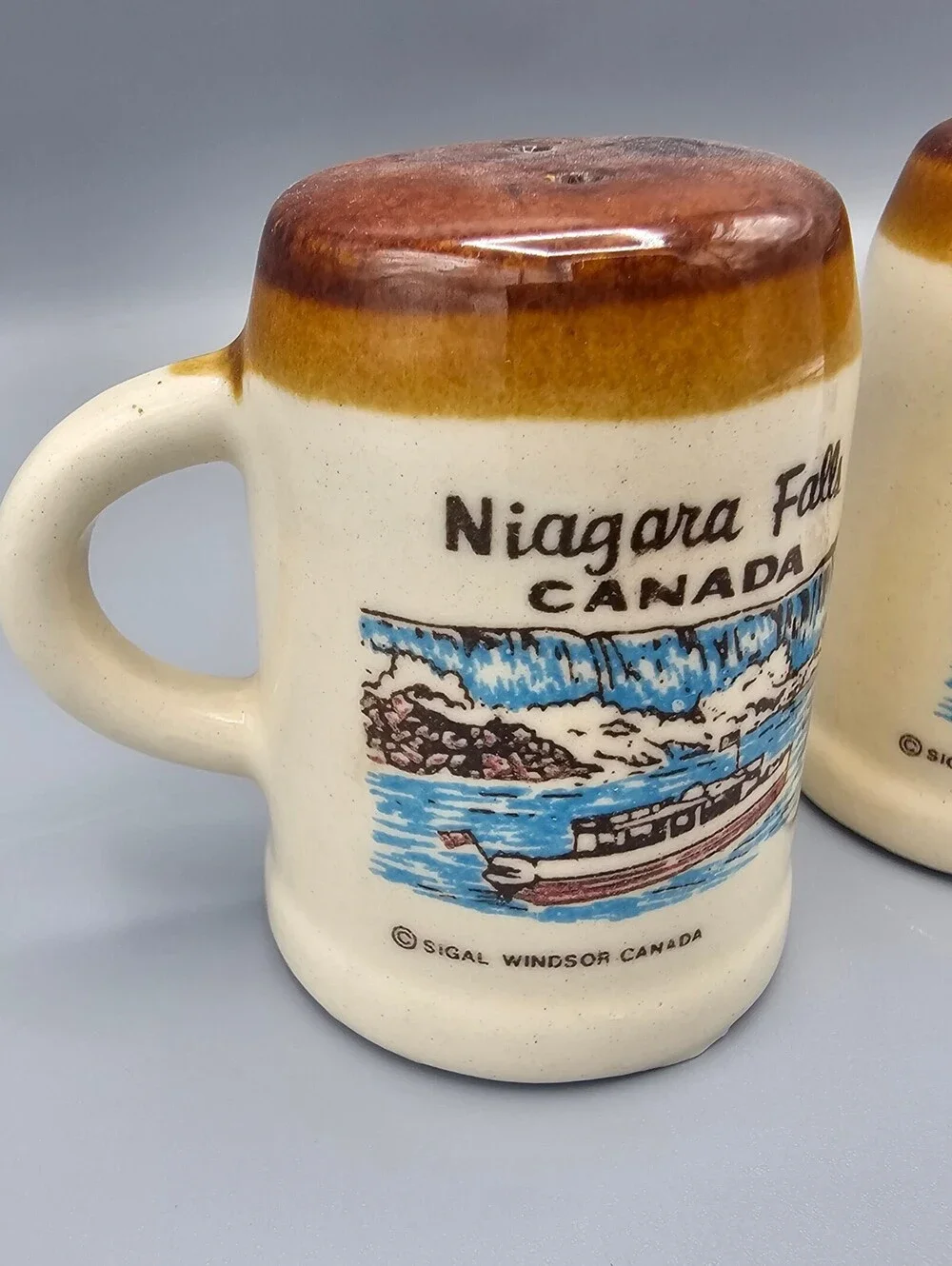 Vintage Niagara Falls Canada Ceramic Salt and Pepper Shakers Set